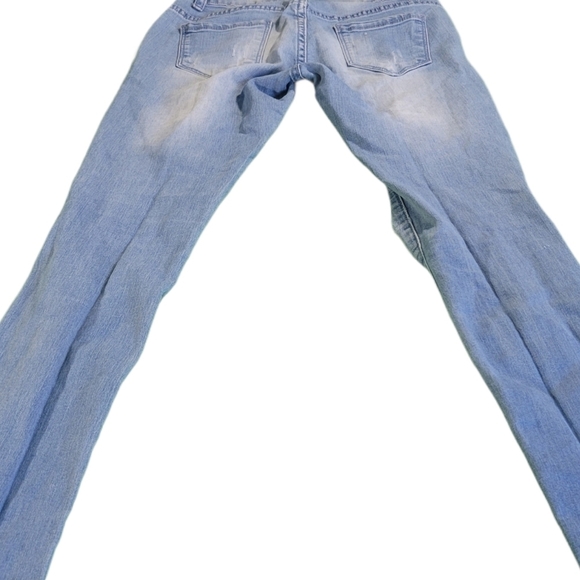 Final Price -Light Blue Distressed Low Rise Jeans - BamBoo Size 3/4 - Picture 2 of 11